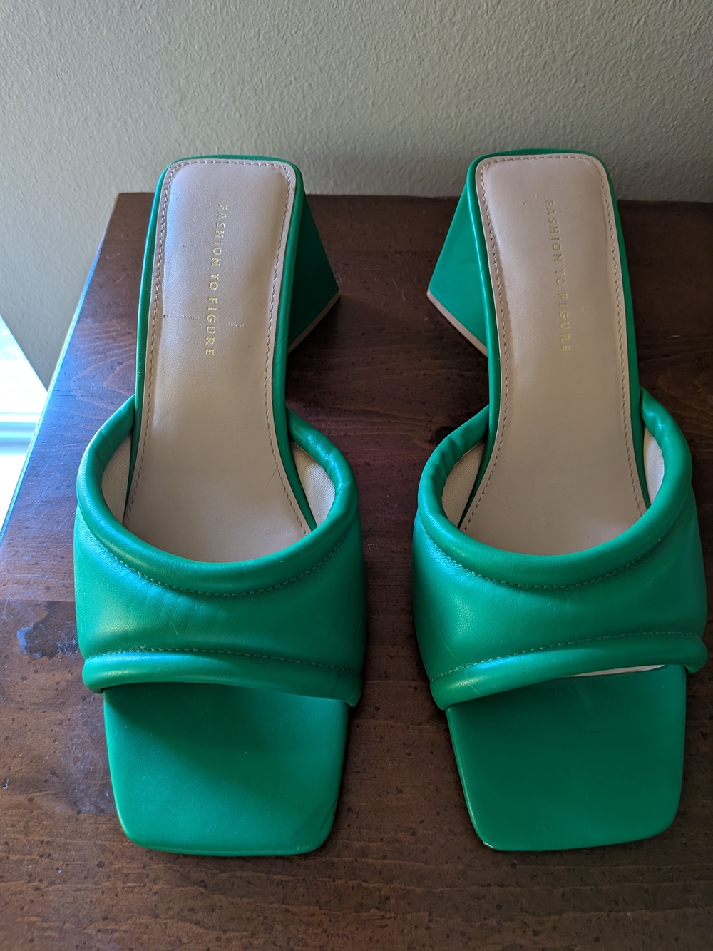 Padded Square-Toe Slide Mules